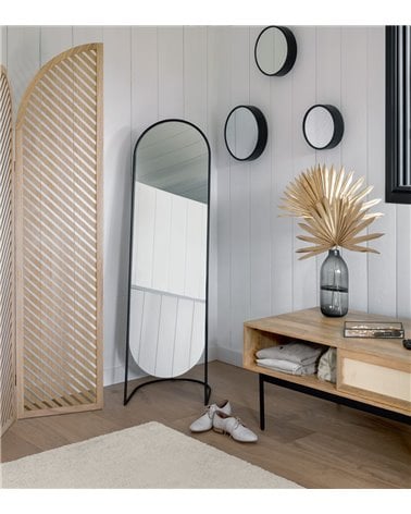 Espejo de Pie con Marco en Hierro Negro