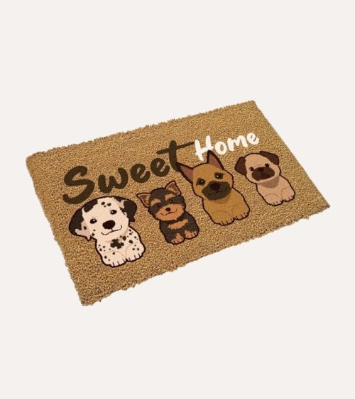 Felpudo de Fibra de Coco con Perros