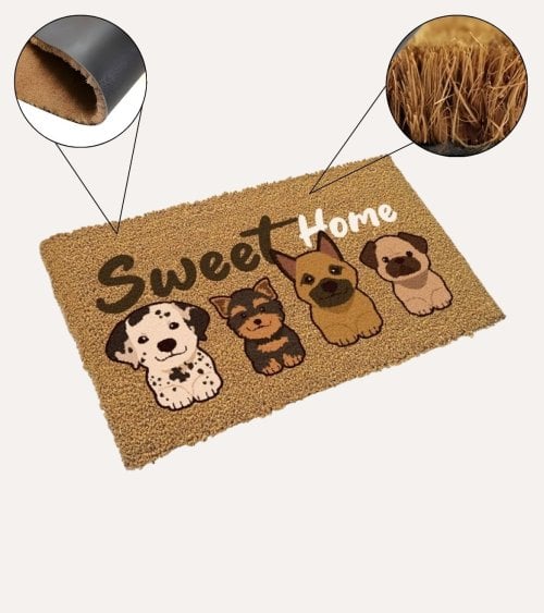 Felpudo de Fibra de Coco con Perros