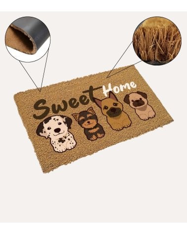 Felpudo de Fibra de Coco con Perros