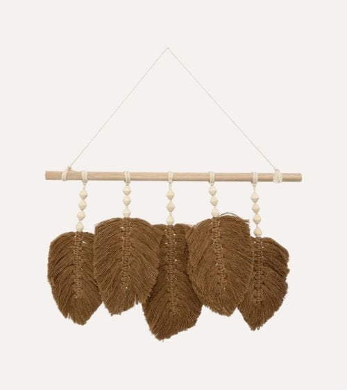 Decoración de Pared Colgante de Hojas Odina de Madera Paulownia