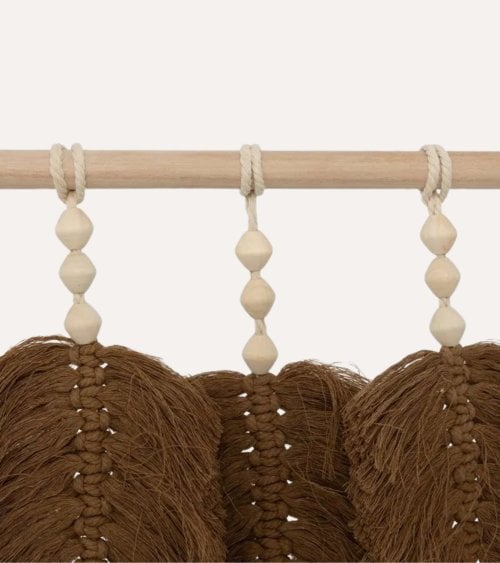 Decoración de Pared Colgante de Hojas Odina de Madera Paulownia