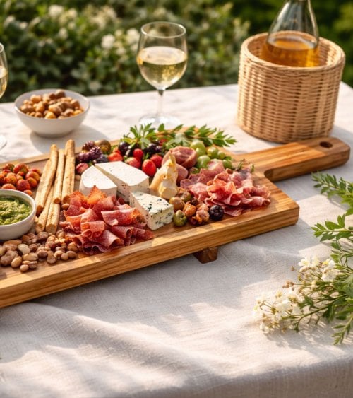 Tabla de Presentación de Madera de Acacia