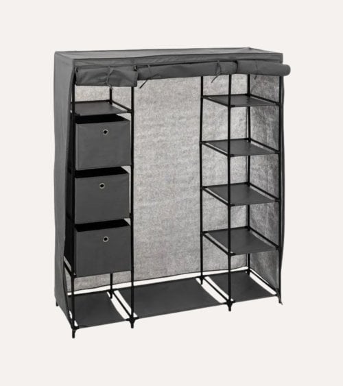 Armario con Barra, Baldas y 3 Cajas de Acero y PP