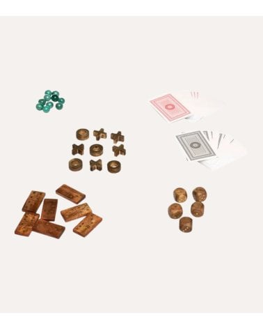 Caja Multijuego Inés con Cartas, Dominó, Canicas y Dados