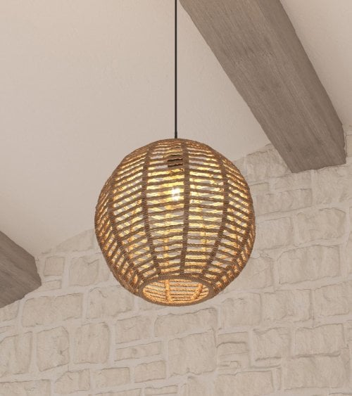 Lámpara Colgante Rana de Junco Natural