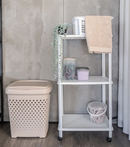 Carro Auxiliar Minimalista con 3 Baldas de Plástico