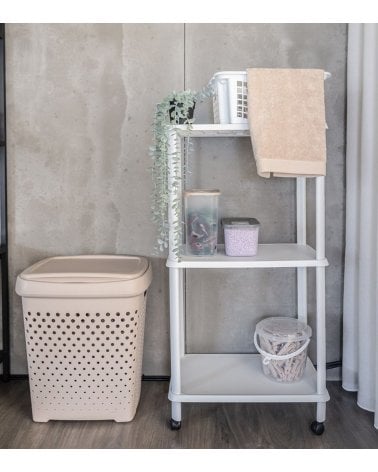 Carro Auxiliar Minimalista con 3 Baldas de Plástico