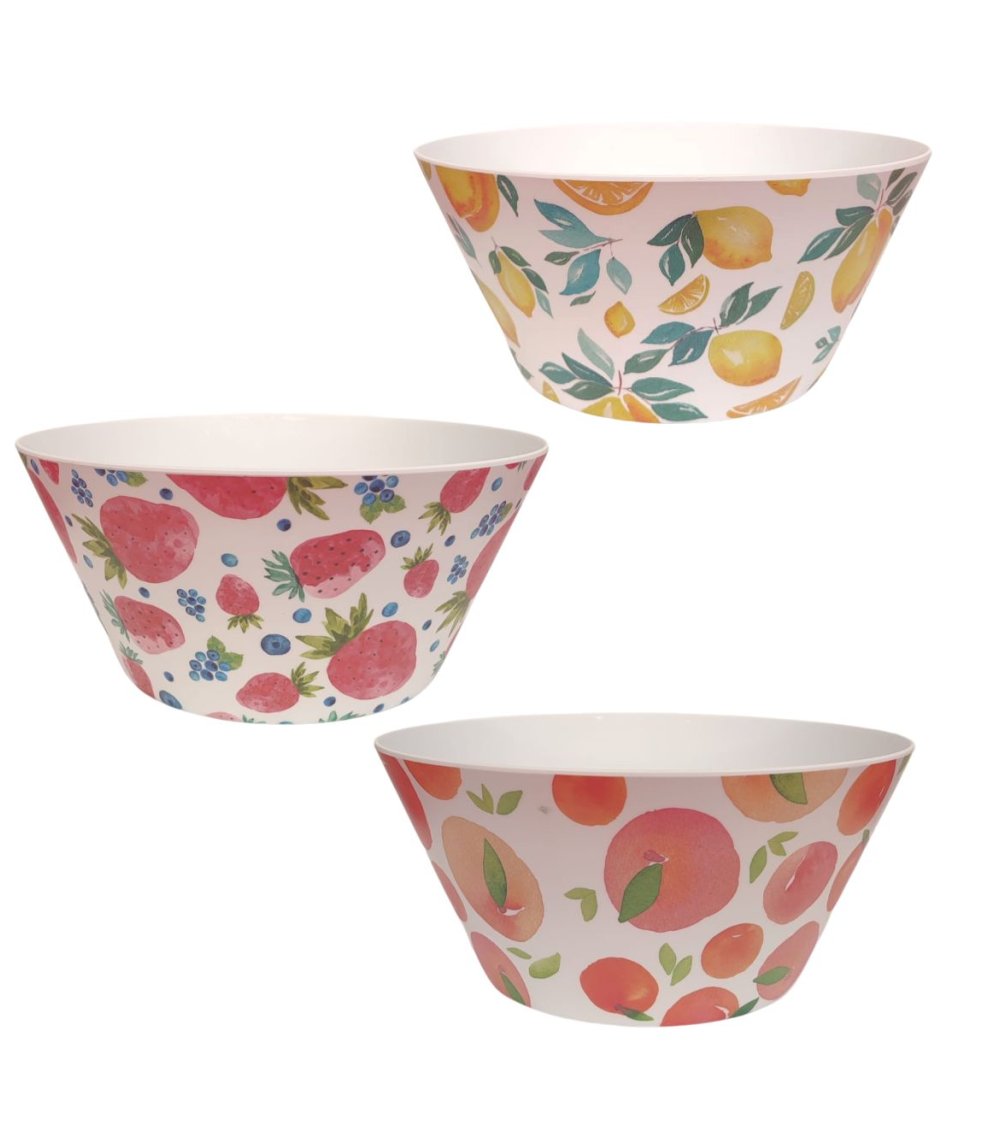 Bol de Melamina con Decorado de Frutas
