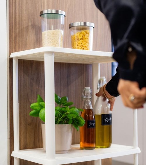 Carro Auxiliar Minimalista con 3 Baldas de Plástico