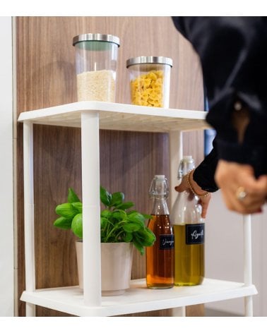 Carro Auxiliar Minimalista con 3 Baldas de Plástico