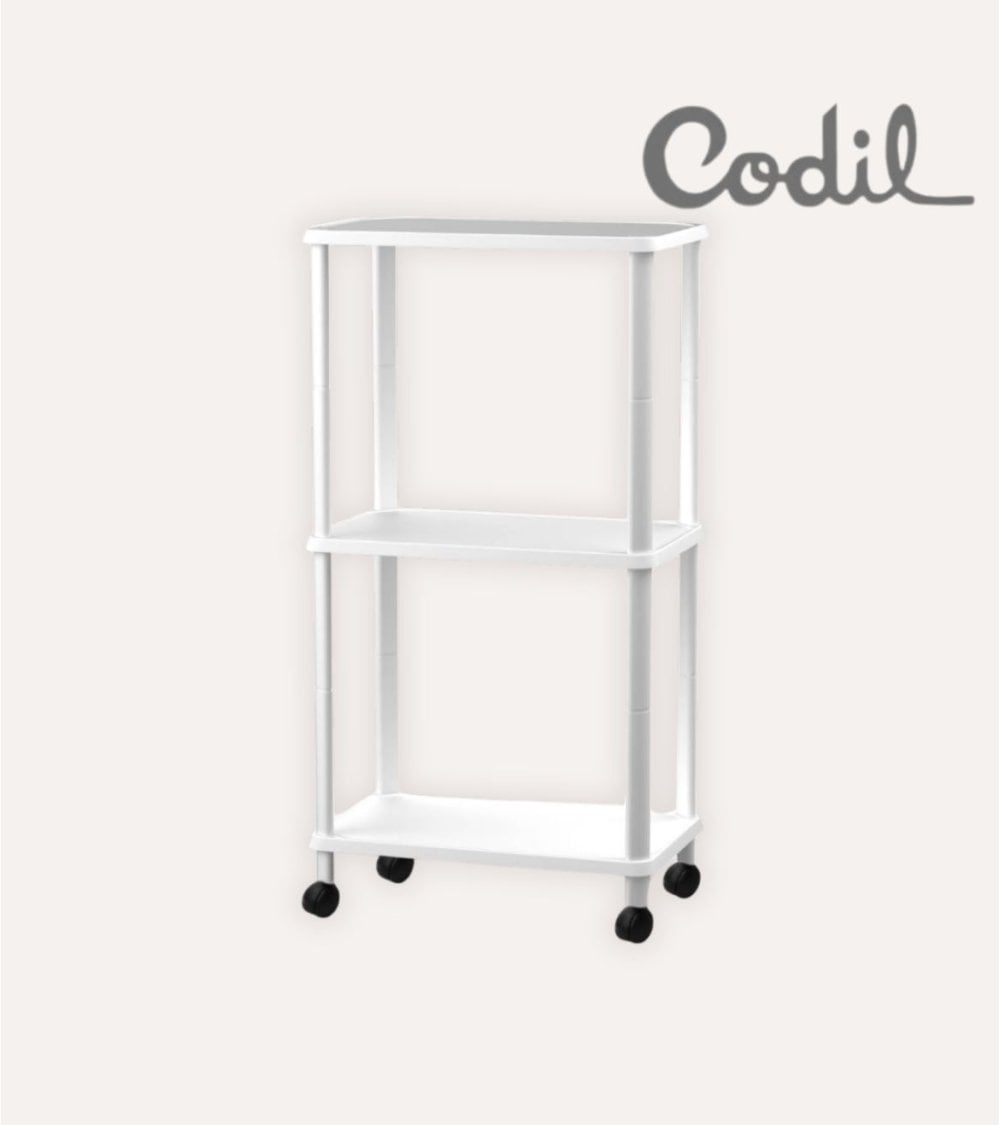 Carro Auxiliar Minimalista con 3 Baldas de Plástico