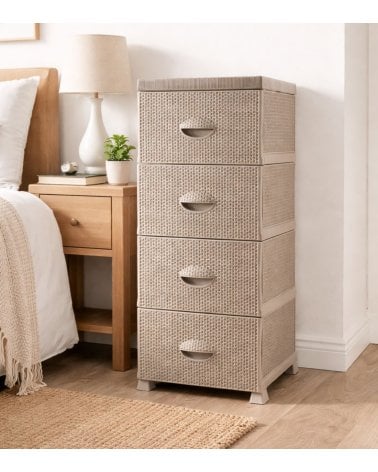 Cómoda Gaudens con 4 Cajones de Plástico