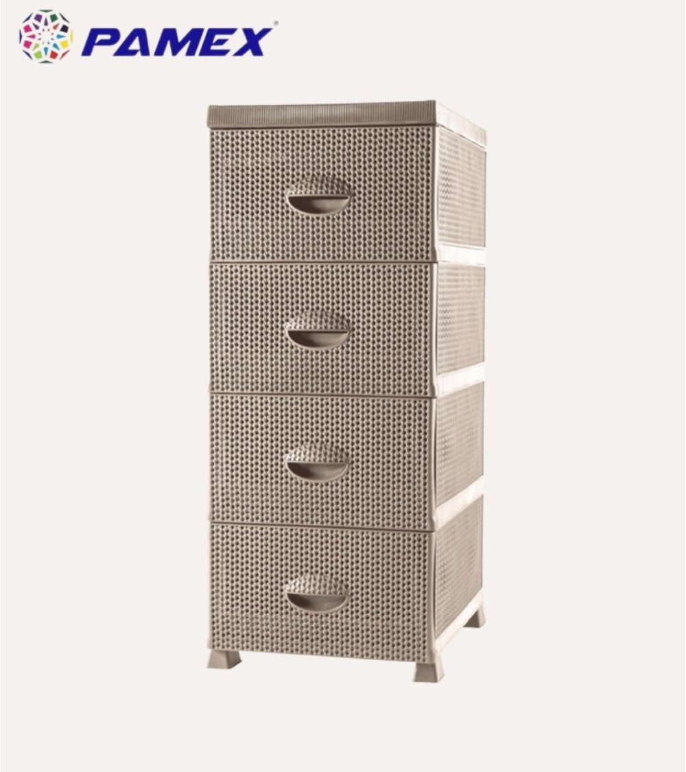 Cómoda Gaudens con 4 Cajones de Plástico