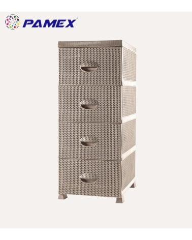 Cómoda Gaudens con 4 Cajones de Plástico