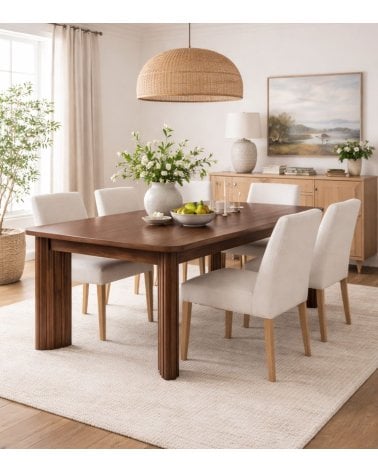 Mesa Extensible Rikaya de Madera de Acacia y MDF