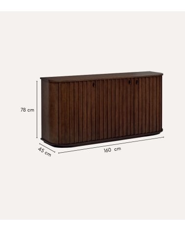 Aparador Rikaya con 3 Puertas de Madera de Acacia y MDF