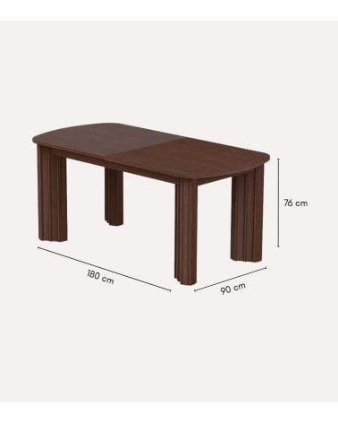 Mesa Extensible Rikaya de Madera de Acacia y MDF