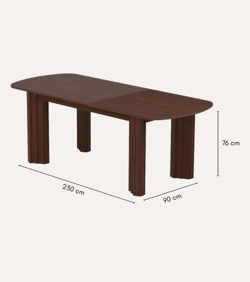 Mesa Extensible Rikaya de Madera de Acacia y MDF