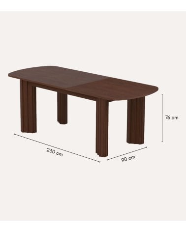 Mesa Extensible Rikaya de Madera de Acacia y MDF