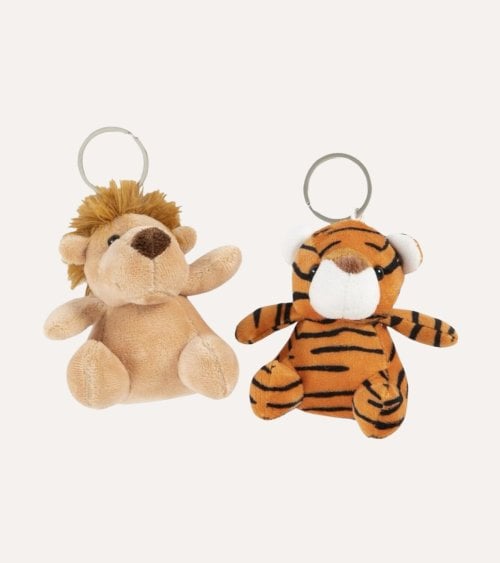 Llavero Peluche de León o Tigre de Poliéster