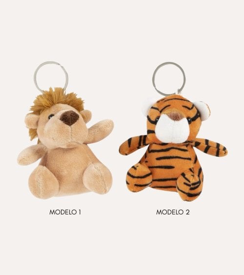 Llavero Peluche de León o Tigre de Poliéster