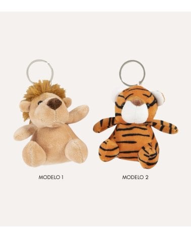 Llavero Peluche de León o Tigre de Poliéster