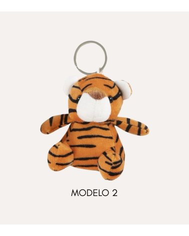 Llavero Peluche de León o Tigre de Poliéster