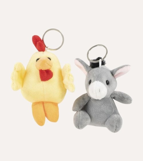 Llavero Peluche de Pollito o Burro de Poliéster