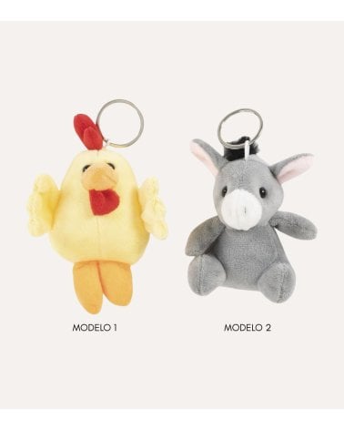 Llavero Peluche de Pollito o Burro de Poliéster