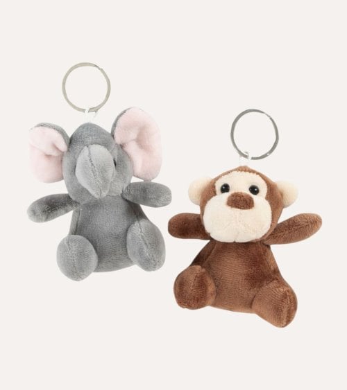Llavero Peluche de Elefante o Mono de Poliéster
