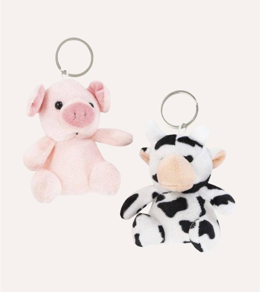 Llavero Peluche de Cerdo o Vaca de Poliéster