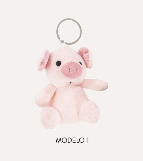 Llavero Peluche de Cerdo o Vaca de Poliéster