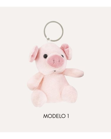 Llavero Peluche de Cerdo o Vaca de Poliéster
