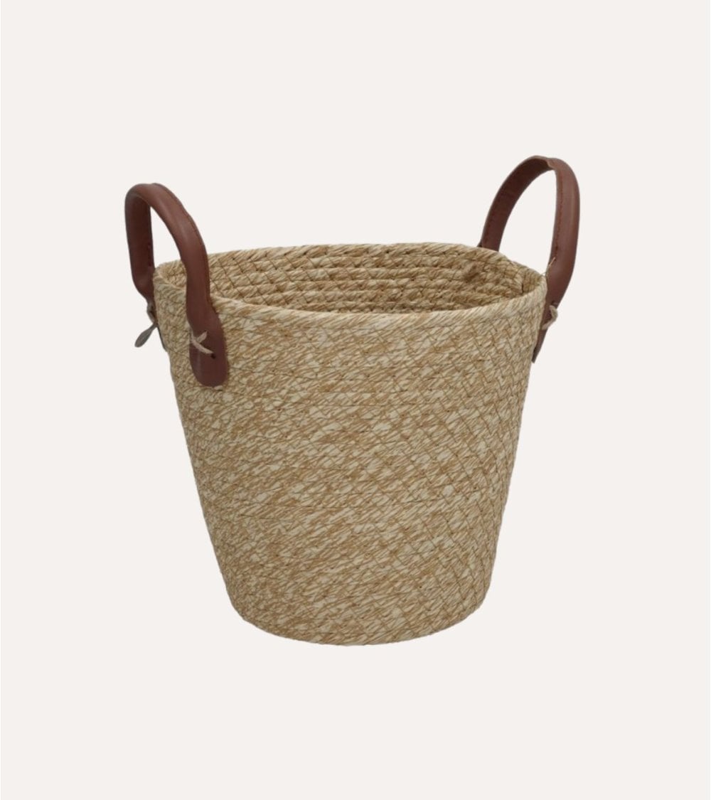 Cesta Teresa con Asas de Fibra Tejida