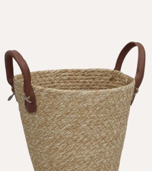 Cesta Teresa con Asas de Fibra Tejida