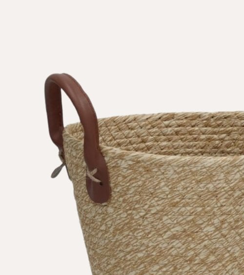 Cesta Teresa con Asas de Fibra Tejida