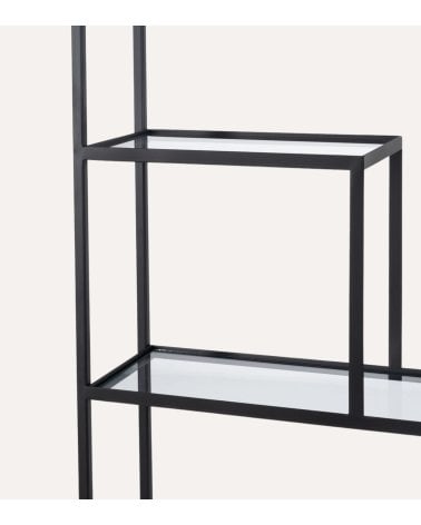 Estantería Asimétrica con 5 Niveles de Hierro y Cristal