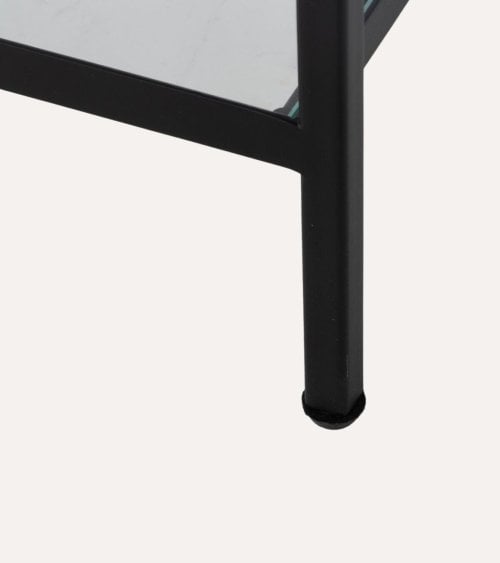 Estantería Asimétrica con 5 Niveles de Hierro y Cristal