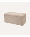 Puff Plegable Doble Efecto Lino de MDF y Poliéster