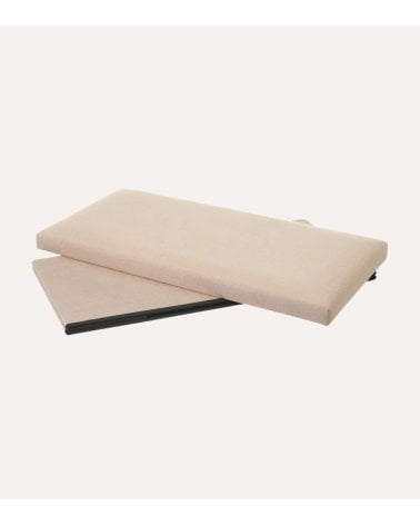 Puff Plegable Doble Efecto Lino de MDF y Poliéster