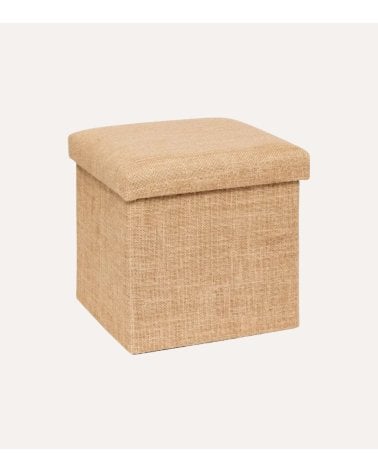 Puff Plegable Efecto Yute de MDF