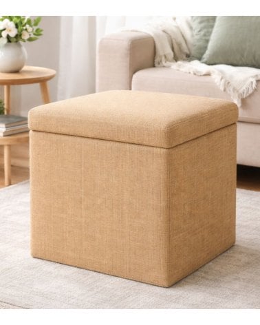 Puff Plegable Efecto Yute de MDF