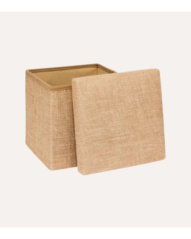 Puff Plegable Efecto Yute de MDF