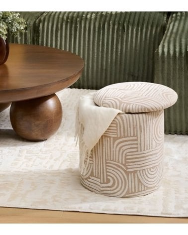 Puff Arcón Nubo de Chenilla y MDF