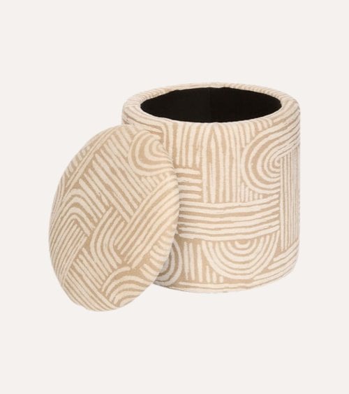 Puff Arcón Nubo de Chenilla y MDF