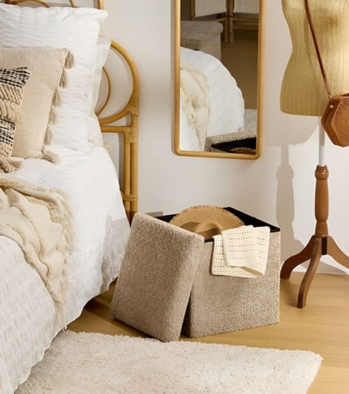 Puff Plegable Soana de MDF y Poliéster
