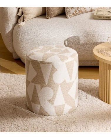 Puff Delor Arty de Poliéster y Madera