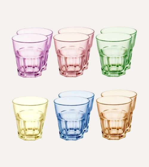 Set de 11 Vasos Colors de Vidrio Tintado