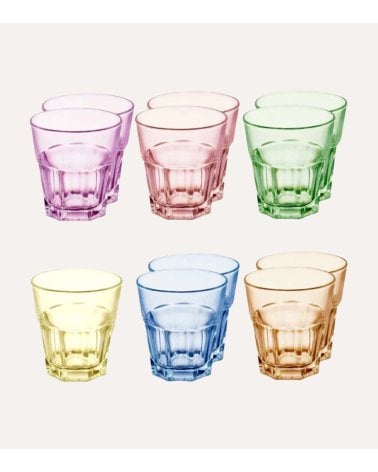 Set de 11 Vasos Colors de Vidrio Tintado